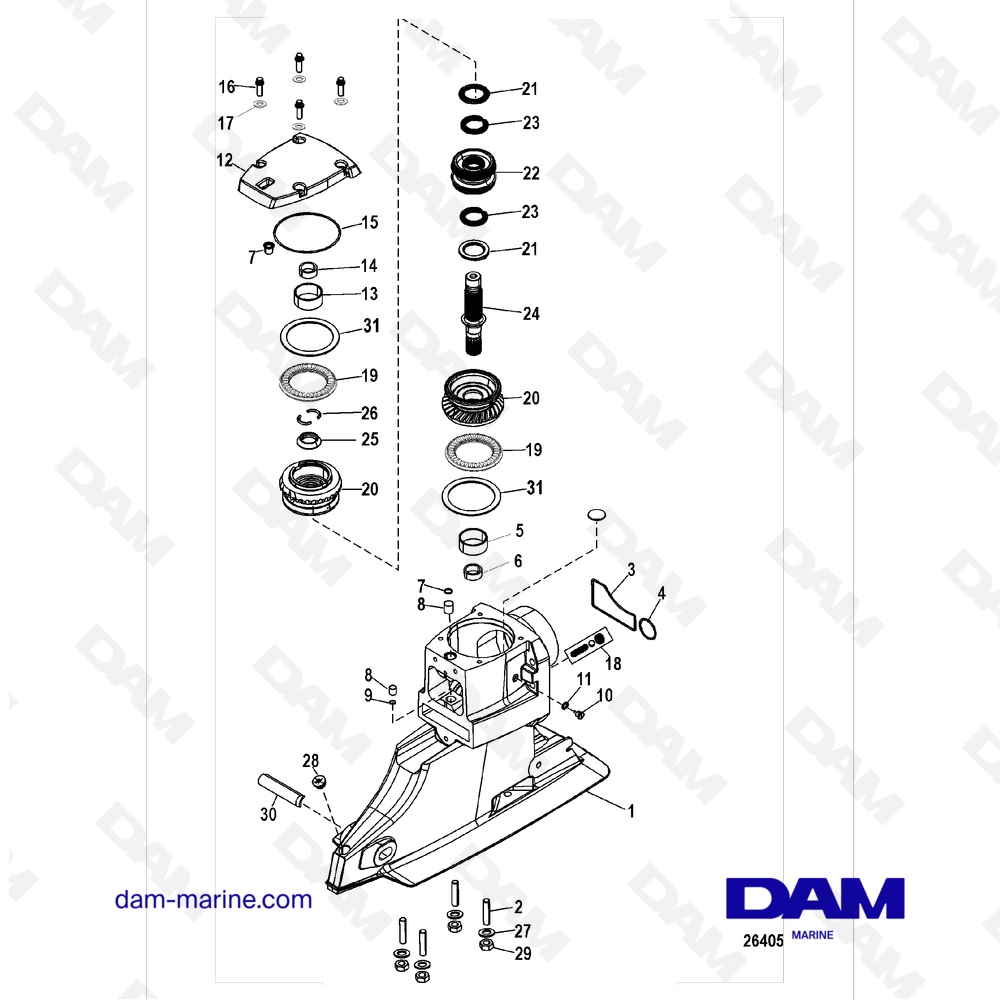 Embase mercruiser bravo 2 ratio 1.81R - Casse marine enlèvement